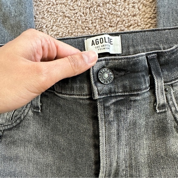 Agolde Women's Sophie Hi Rise Skinny Amplify Jeans in Dark Grey Black sz 30 - Picture 7 of 14